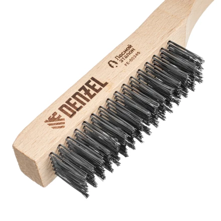 Щетка зачистная 6-и рядная, прямая проволока из нержавеющей стали с деревянной ручкой, EFP// Denzel 74846 купить в Тобольске