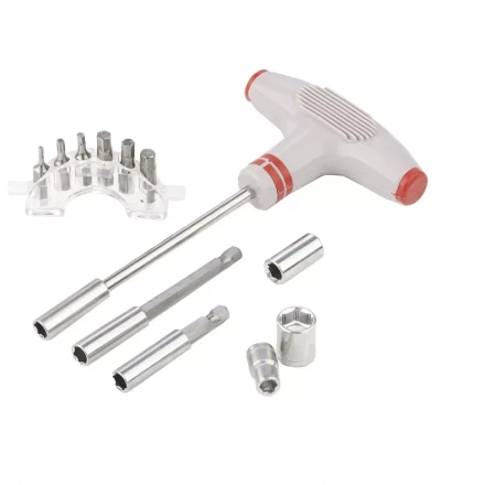 Отвертка с Т-образной эргономичной ручкой и набором насадок 36 штук CrV в пластиковом боксе MTX 115729 купить в Тобольске