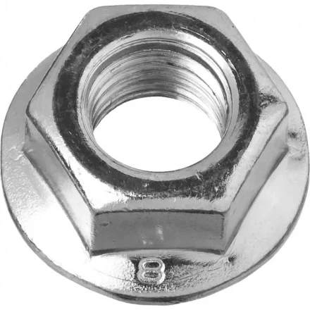 Гайка ЗУБР &quot;МАСТЕР&quot; DIN 6923 с фланцем, класс прочности 8, оцинкованная,  M5, 5кг 303630-05 купить в Тобольске
