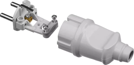 Вилка MAXElectro электрическая, 16А/220В, с заземлением, белая, STAYER 55160-W купить в Тобольске