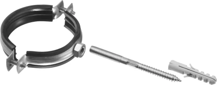 ЗУБР &quot;МАСТЕР&quot;. Хомут трубный с гайкой, оцинкованный, в комплекте с сантехнической шпилькой и дюбелем, 2 1/2&quot;, 1шт 37866-75-80 купить в Тобольске