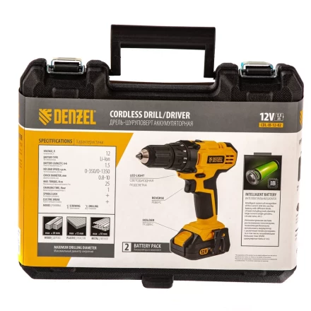 Дрель-шуруповерт аккумуляторная CDL-IB-12-02 Denzel 26111 купить в Тобольске