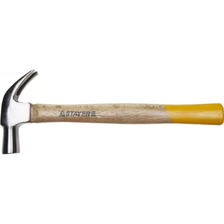 Молоток-гвоздодер STAYER &quot;STANDARD&quot; TopStrike кованый, с деревянной ручкой, 450г 20232_z01 купить в Тобольске