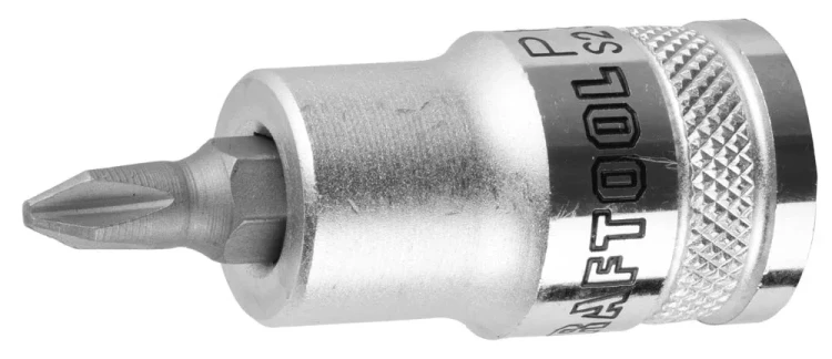 Торцовая бита-головка KRAFTOOL "INDUSTRIE QUALITAT", материал S2, PHILLIPS, сатинированная, 1/2", PH2 27901-2_z01 купить в Тобольске