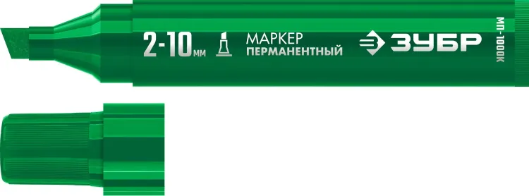 ЗУБР МП-1000К зеленый, 2-10 мм, клиновидный перманентный марке (06333-4) купить в Тобольске
