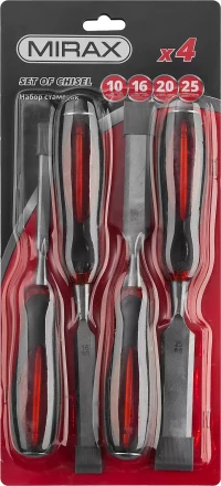 Набор MIRAX: Стамески с двухкомпонентной прозрачной рукояткой в блистере, 4шт 1810-H4 купить в Тобольске