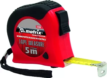 Рулетка Double  fixation 3 м х 16 мм обрезиненный корпус двойная плавная фиксация  MATRIX 31052 купить в Тобольске