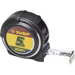Рулетка ЗУБР "ЭКСПЕРТ" "АНТЕЙ", металлический обрезиненный корпус, полотно с нейлоновым напылением, 5мх19мм 34053-05-19