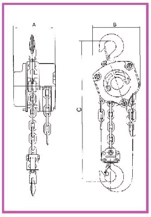Таль ручная цепная HSZ-J LB г-п 3 тонн H=3 метра купить в Тобольске