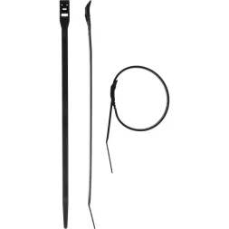 Кабельные стяжки черные КОБРА, с плоским замком, 7.6 х 370 мм, 10 шт, нейлоновые, ЗУБР 30935-76-370