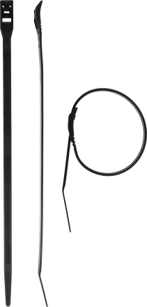 Кабельные стяжки черные КОБРА, с плоским замком, 7.6 х 370 мм, 10 шт, нейлоновые, ЗУБР 30935-76-370 купить в Тобольске