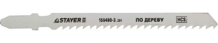 Полотна STAYER "STANDARD", T111C, для эл/лобзика, HCS, по дереву, пласт., быстрый рез, EU-хвост., шаг 3мм, 74мм, 2шт 159480-3_z01 купить в Тобольске