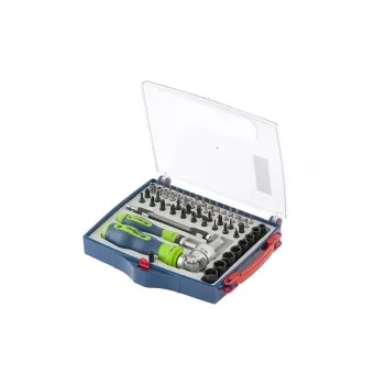 Отвертки реверсиные с набором бит, торцевых головок, 61 предм.,CrV Сибртех 13363 купить в Тобольске