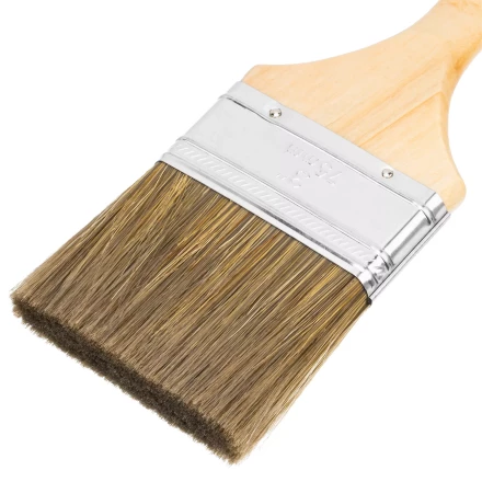 Кисть плоская &quot;Евро&quot; 3&quot;, смешанная щетина, деревянная ручка MTX 83081 купить в Тобольске