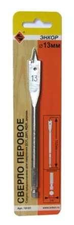 Сверло для дерева 13Х152 мм перовое Энкор 19101 купить в Тобольске