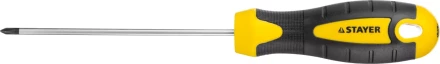 Отвертка STAYER &quot;MASTER&quot; &quot;ТECHNO&quot;, двухкомпонентная рукоятка, магнитный наконечник, Cr-V, PH0x100мм 2508-0-10_z02 купить в Тобольске