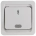 Выключатель СВЕТОЗАР &quot;ГАММА&quot; проходной одноклавишный, с подсветкой, цвет белый, 10А/~250В SV-54138-W купить в Тобольске
