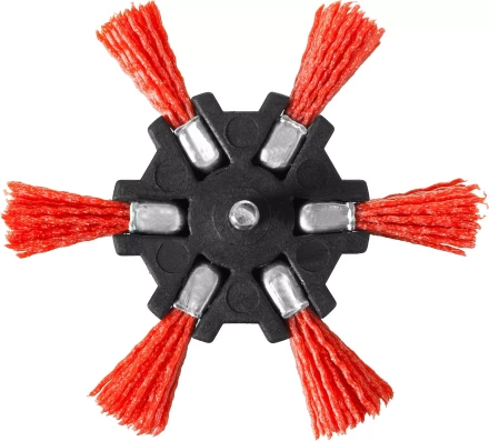 ЗУБР &quot;ПРОФЕССИОНАЛ&quot;. Щетка дисковая &quot;звезда&quot; для дрели, нейлоновая проволока с абразивным покрытием, 100мм 35163-100_z02 купить в Тобольске