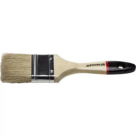 Кисть плоская STAYER &quot;UNIVERSAL-EURO&quot;, светлая натуральная щетина, деревянная ручка, 75мм 0102-075 купить в Тобольске