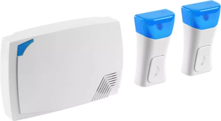 Звонок СВЕТОЗАР &quot;ОКТАВА&quot; электрический беспроводной 120м, 36 мелодий, 2 кнопки, А23, 3AA 58064-2 купить в Тобольске