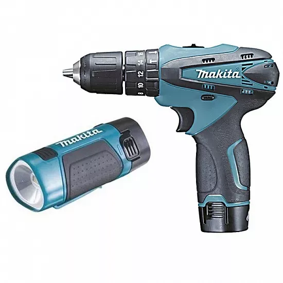 Дрель-шуруповерт аккумуляторная Makita НР330DWLE ударный купить в Тобольске