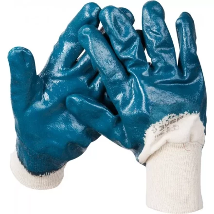 Перчатки ЗУБР &quot;МАСТЕР&quot; рабочие с манжетой, с нитриловым покрытием ладони, размер L (9) 11273-L купить в Тобольске