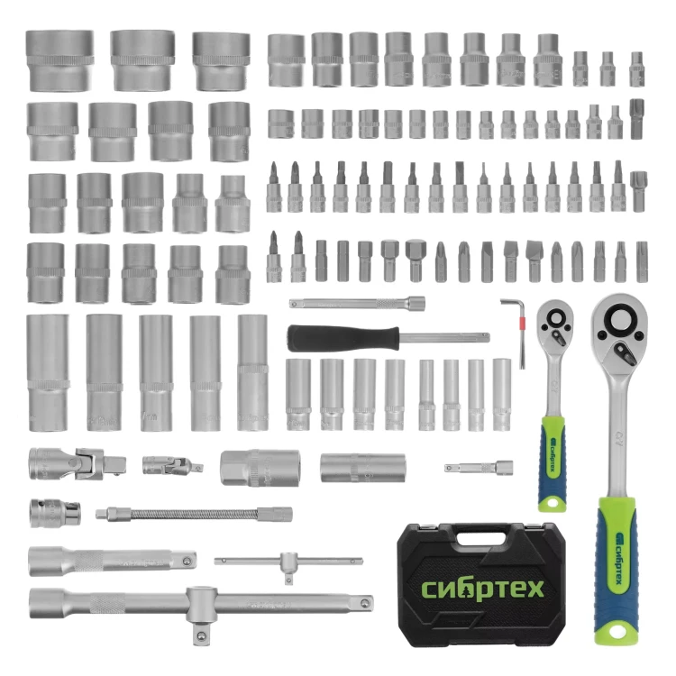 Набор инструментов Сибртех 13389, 1/2", 1/4", 108 предметов купить в Тобольске