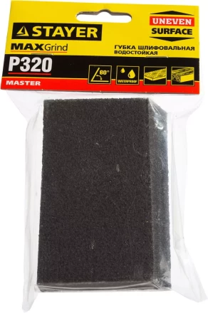 Губка шлифовальная STAYER &quot;MASTER&quot; угловая, зерно - оксид алюминия, Р320, 100 x 68 x 42 x 26 мм, средняя жесткость 3561-320 купить в Тобольске