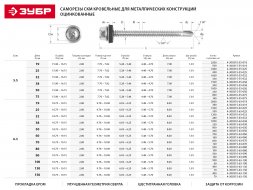 Саморезы ЗУБР окраш., RAL 8017 шокол.-коричн., для крепл. кров. матер. к дерев. обреш., 4.8x65мм, 900шт 4-300310-48-065-8017