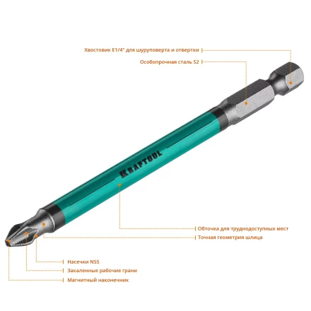 Биты KRAFTOOL OPTIMUM PH 26122-2-100-10 купить в Тобольске