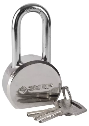 Замок ЗУБР &quot;ЭКСПЕРТ&quot; навесной, стальной корпус, удлиненная закаленная дужка, 55мм 37272-55 купить в Тобольске