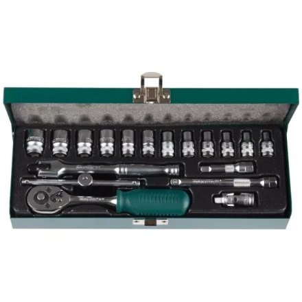 Набор торцовых головок KRAFTOOL &quot;INDUSTRIE QUALITAT&quot; (1/4&quot;) универсальный, Cr-V, металлический кейс, 18 предметов 27890-H18_z01 купить в Тобольске