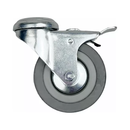 Аппаратное поворотное колесо с тормозом под болт HITCH 50*18 резина серая SChgb25 (SZ084853) купить в Тобольске