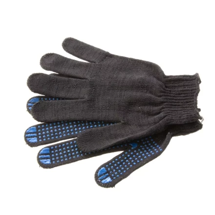 Перчатки трикотажные, ПВХ-покрытие &quot;Точка&quot;, 10 класс, черные Россия 67855 купить в Тобольске