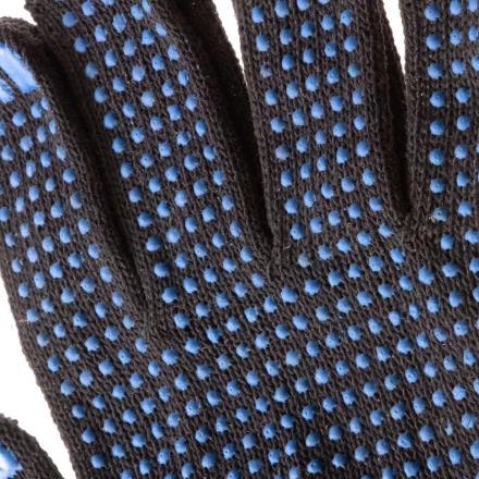 Перчатки трикотажные, ПВХ-покрытие &quot;Точка&quot;, 10 класс, черные Россия 67855 купить в Тобольске