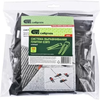 Система выравнивания плитки СВП - клин 50 штук (пакет ПЭНД) СИБРТЕХ 88050 купить в Тобольске
