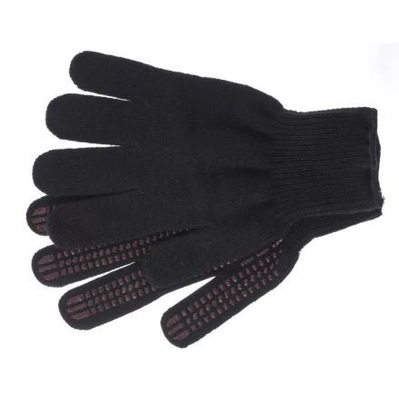 Перчатки трикотажные акрил ПВХ гель Протектор чёрные оверлок Сибртех Россия 68661 купить в Тобольске
