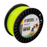 Леска для триммера круглая, 4,0мм х 69м, на DIN катушке FLEX CORD, Denzel 96283