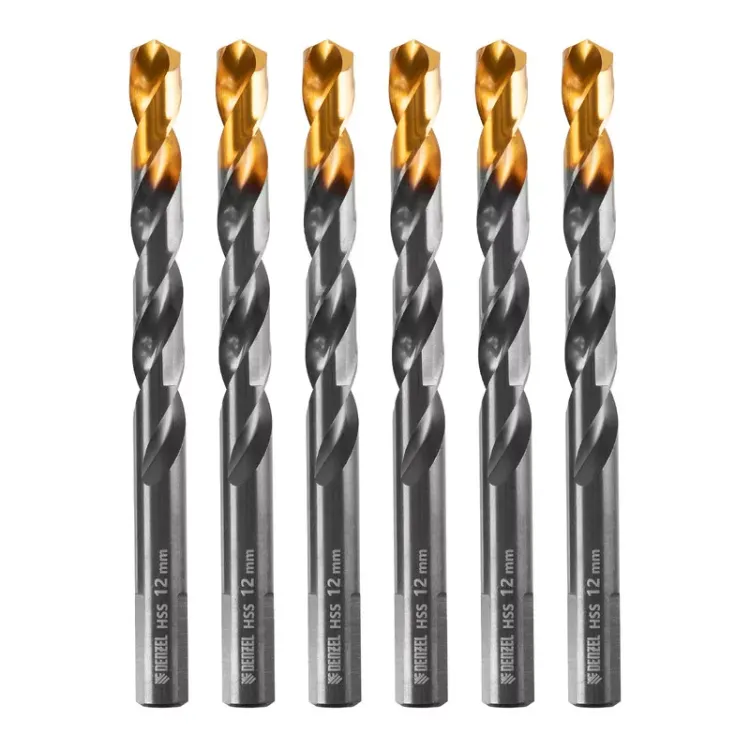 Сверло по металлу, 12 мм, HSS-Tin, Golden Tip, 6 шт. Denzel 717224 купить в Тобольске