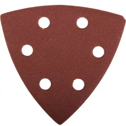 Треугольник шлифовальный ЗУБР "МАСТЕР" универсальный на велкро основе, 6 отверстий, Р180, 93х93х93мм, 5шт 35583-180