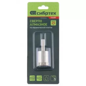 Сверло по стеклу и керамической плитке 18 х 50 мм цилиндр. хв. СИБРТЕХ 726187 купить в Тобольске