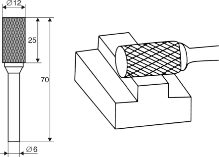 Борфреза Цилиндрическая A 6х12 Энкор 21701 купить в Тобольске