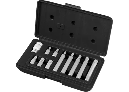 Набор бит SPLINE,  хвостовик-шестигранник 1  1/2&#039;&#039;, CrV,10 мм, 11 пред  STELS 11312 купить в Тобольске