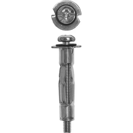 Анкер ЗУБР для пустотелых конструкций оцинкованный, с винтом PH2&amp;SL, М4х21х5мм, ТФ2, 300шт 4-302472-04-020 купить в Тобольске