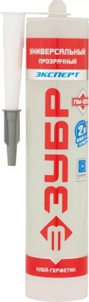 Клей монтажный ЗУБР &quot;ЭКСПЕРТ&quot; ПМ 900, гибридный экстрасильн, прозрач, универс, водостойк, эластич, (без запаха), 300мл 41330 купить в Тобольске