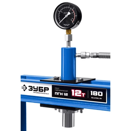 ЗУБР ПГН-12, 12 т, гидравлический пресс с гидронасосом и манометром, Профессионал (43072-12) купить в Тобольске