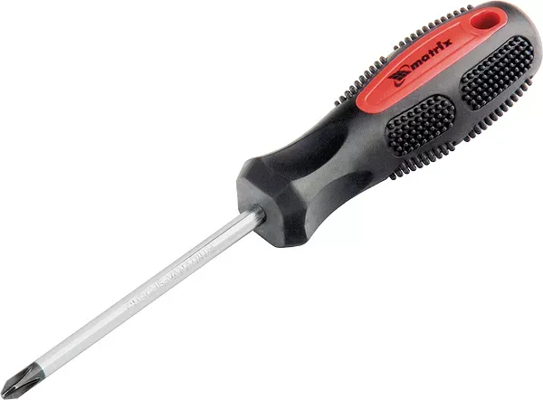 Отвертка Anti-Slip SL3,0 х 100 мм CrV двухкомп. рукоятка MATRIX 12208 купить в Тобольске