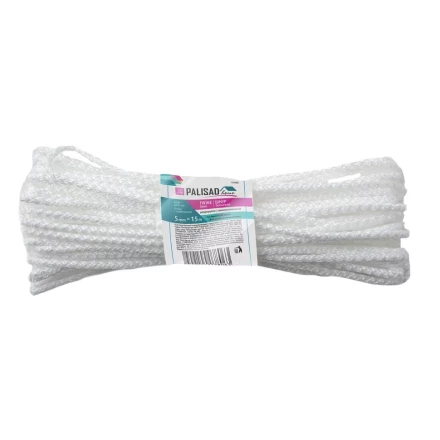 Шнур бельевой полипропиленовый с сердечником, 5 мм, L 15 м, белый, Home Palisad 937085 купить в Тобольске