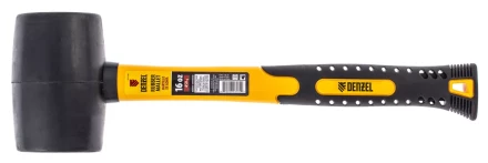 Киянка резиновая, 16 oz, черная резина, фибергласовая рукоятка// Denzel 7711185 купить в Тобольске