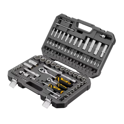 Набор инструментов Denzel 15813, 1/2", 1/4", CrV, S2, пластиковый кейс, 94 предмета